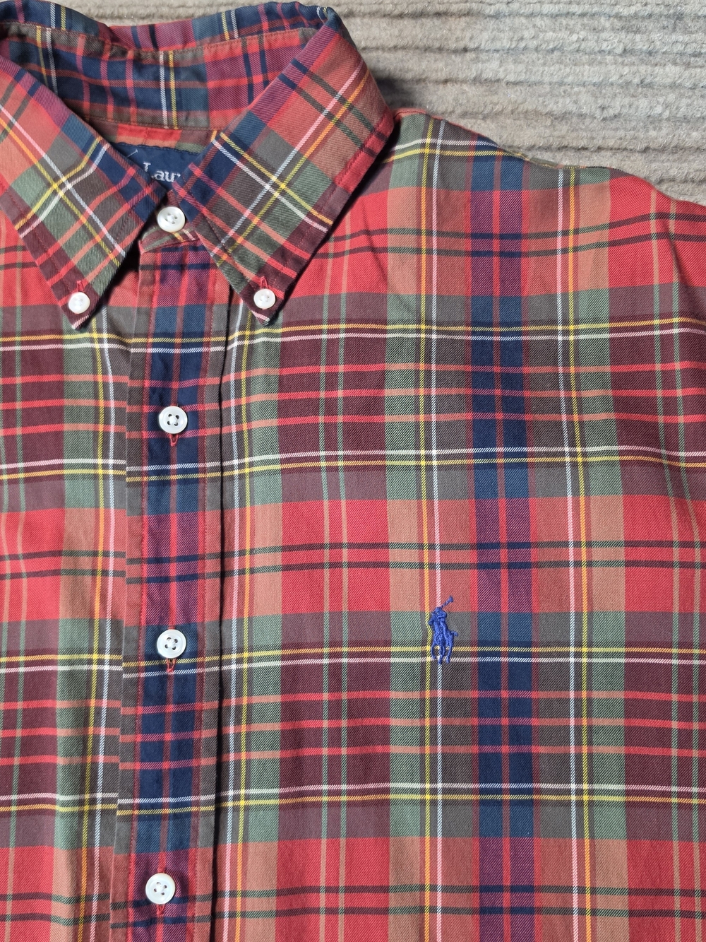 Vtg POLO RALPH LAUREN BLAKE Button Down Shirt MENS SZ Med Red Plaid Y2K